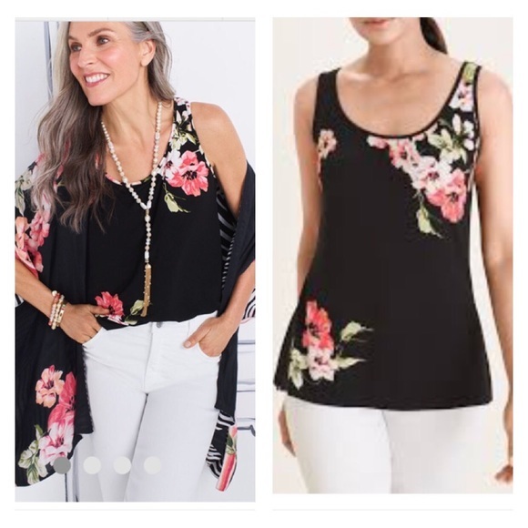 Chico's Tops Chicos Floral Tank Top Poshmark